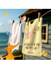 Mr. & Mrs. Panda Gästehandtuch Sommer Meer Strand mit Spruch in Gelb Pastell