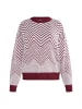 usha WHITE LABEL Damen Pullover in Dunkelkirschrot Weiss