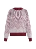 usha WHITE LABEL Pullover in Dunkelkirschrot Weiss