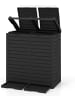 COSTWAY Outdoor-Mülleimer mit Doppeldeckel 235L in Schwarz