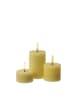 Uyuni 3er Set LED Mini Kerzen Thea Uyuni Timer bis 400 Std D: 5cm in gelb