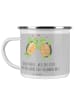 Mr. & Mrs. Panda Camping Emaille Tasse Hochzeitsreise Abenteuer ... in Heather Grey
