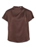 Vila VIELMINA Funnel Neck Kurzarmbluse in Coffee Bean