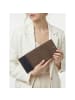 Lazarotti Bologna Leather XL Geldbörse mit Zip-Around Fach Leder 14 cm taupe