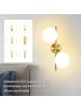 ZMH Wandleuchte in gold 2-flammige E27 Glas Modern
