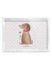 Mr. & Mrs. Panda Schneerahmen Hund Blume ohne Spruch in Grau Pastell