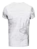 Rusty Neal Herren Vintage Oil Wash T-Shirt mit Skull Print & Raw Edge Rundhals in Weiß
