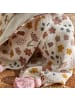 Bloomingville Decke KRISTINE Natur mit Rosa Quasten 160x130 cm