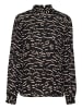 Kaffe Langarm-Bluse KAluna in Black/Beige Abstract Print