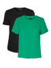 Vero Moda 2er Pack Basic T-Shirt VMPAULA in Schwarz-Grün