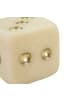 Mauro Ferretti Beige und goldene Harzwürfel, 8x8x8 cm