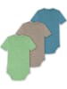 Normani Outdoor Sports 3er Set Bio Baby Body Kurzarm aus Merinowolle für Junge und Mädchen in Blau/Beige/Grün
