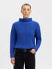 SELECTED FEMME Gemütlicher Strickpullover mit Rollkragen und Seitenschlitz in Blau-2