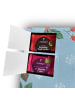 Mr. & Mrs. Panda Adventskalender Bär Einrad fahren mit Spruch in Eisblau