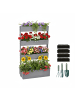 relaxdays Vertikalbeet "4 Kästen" in Grau - (B)85 x (H)140 x (T)48 cm