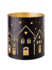 Butlers Windlicht LUMINOUS Häuser in Schwarz