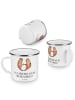 Mr. & Mrs. Panda Camping Emaille Tasse 20. Hochzeitstag Porzella... in Weiß