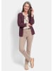 GOLDNER Cardigan aus Baumwolle, Rundhals in aubergine