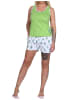 NORMANN Ärmelloser Schlafanzug Shorty Pyjama Kaktus - 79193 in grün