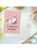 Mr. & Mrs. Panda Postkarte Einhorn Wolke 7 mit Spruch in Rot Pastell