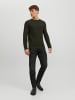 Jack & Jones Langarm Grobstrick Pullover Rundhals Sweater JJEDAMIAN in Dunkelgrün