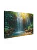 MuchoWow Leinwand bilder Wasserfall Sonnenstrahlen (BxH)