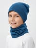 TupTam Unisex Kinder Beanie Mütze Schlauchschal Set in blue denim