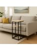 relaxdays Beistelltisch in Hellbraun/Schwarz - (B)40 x (H)60 x (T)30 cm