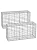 SONGMICS 2er-Set: Gabionen in Silbern - (B)100 x (H)50 x (T)30 cm