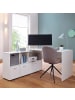 KADIMA DESIGN Eckschreibtisch mit Regal und Schubladen, 136x155,5 cm, ideal für Home Office