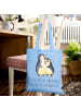 Mr. & Mrs. Panda Shopper Pinguin umarmen mit Spruch in Sky Blue
