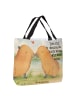 Mr. & Mrs. Panda Strandtasche Capybara Liebe Design mit Spruch in Weiß