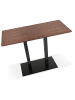 KADIMA DESIGN Hochtisch mit schwarzem Metallgestell, robuste Holzplatte in Braun