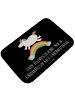 Mr. & Mrs. Panda Bad Fußmatte Einhorn Regenbogen mit Spruch in Schwarz