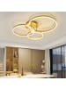 ZMH Deckenleuchte LED in gold dimmbar 3-Ringen modern 74 W Schlafzimmerlampe L82 cm