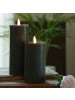 MARELIDA LED Kerze LINA Rustik Optik Echtwachs H: 19cm in anthrazit