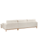 Beliani Ecksofa SIGGARD in Weiß/Braun - (W) 296 x (H) 82 x (L) 163 cm