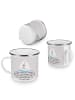 Mr. & Mrs. Panda Tasse Emaille Segeln Lebenswind mit Spruch in Grau Pastell