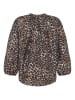 Zero  Schlupfbluse mit Leoprint in Beige/Black