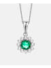 Diamant L'éternel Halskette aus 375 Weißgold mit Lab Grown Diamant mit Smaragd