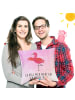 Mr. & Mrs. Panda Sofa Kissen Flamingo Yoga mit Spruch in Aquarell Pink