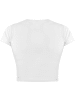 Janice 3 x Damen crop T-Shirt hochgeschlossen Nerano in Beige/Schwarz/Weiß