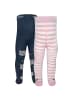 ewers 2er-Set Strumpfhose 2er Pack Bär/Ringel in blau-rosa
