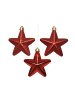 MARELIDA 6er Set Weihnachtsbaumschmuck Sterne bruchfest H: 7,5cm in rot