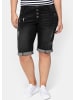sheego Jeansbermudas in black used denim