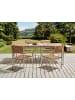 Beliani Gartentisch VIAREGGIO in Braun/Silber - (W) 90 x (H) 75 x (L) 200 cm