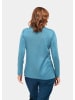 GOLDNER Strickpullover mit Stehbundkragen in eisblau