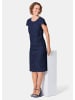 GOLDNER Spitzenkleid aus Chiffon, Flügelärmeln in marine