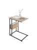 relaxdays Beistelltisch in Hellbraun/Schwarz - (B)55 x (H)60 x (T)36 cm