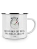 Mr. & Mrs. Panda Emaille Tasse Chinchilla Blume mit Spruch in Weiß